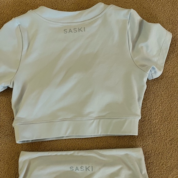 Saski Collection leggings and matching crop top set. Size Small, New Condition! - Picture 4 of 5